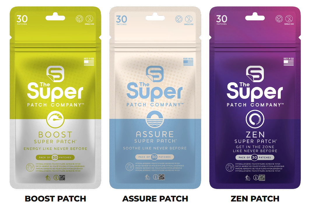 Boost, Assure and Zen Super Patch product pouches